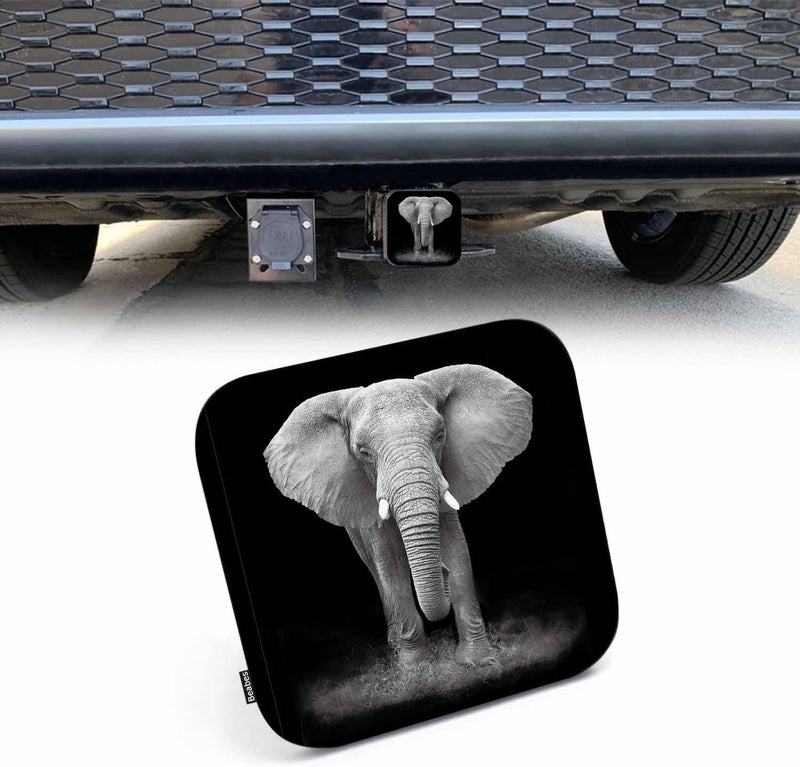 Beabes Elephant Car Towing Hitch Covers Wildlife African Elephants 2" Receiver Hitch Cover, Hitch Cover Protects Your Trailer Hitch Receiver from Dirt Water and Rust - Image 1
